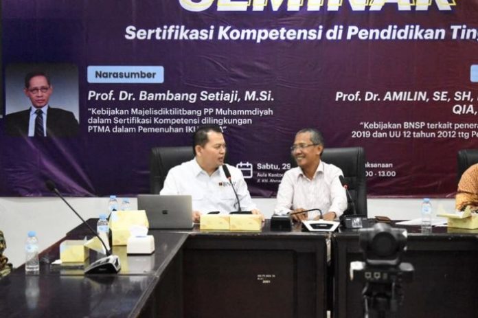 Musyawarah Nasional (Munas) dan Seminar Nasional Perkumpulan Lembaga Sertifikasi Profesi Perguruan Tinggi Muhammadiyah/Aisiyah (PLSP PTMA) seluruh Indonesia, yang diselenggarakan pada tanggal 27-29 Juni 2024 di Yogyakarta.