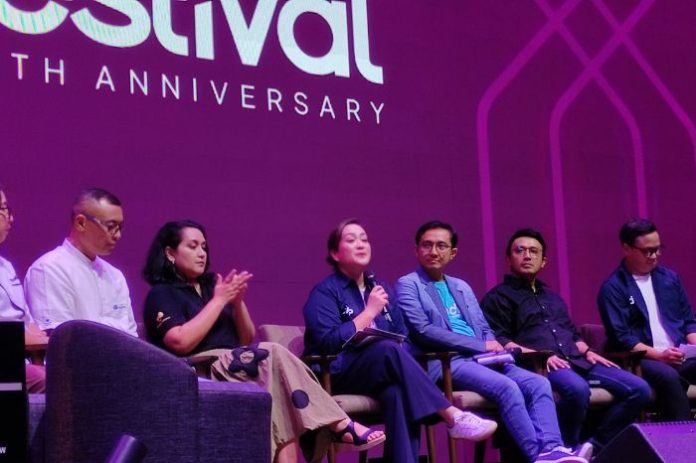 Foto : Konferensi pers BNI Java Jazz Festival 20th Anniversary di kawasan Senayan, Jakarta Pusat pada Rabu, 19 Maret 2025 dihadiri oleh Dewi Gontha, Presiden Direktur Java Festival Production bersama Tim Program Java Festival Production, Perwakilan Sponsor, serta Artis & Musisi Java Jazz Festival 2025. (Doc. Idris Daulat)